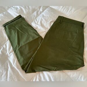 J. Crew Olive Green Ankle Chinos NWOT size 29